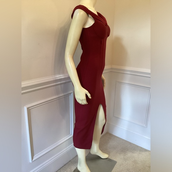 WN SZ M RED BODY CON MAXI DRESS - Picture 4 of 15